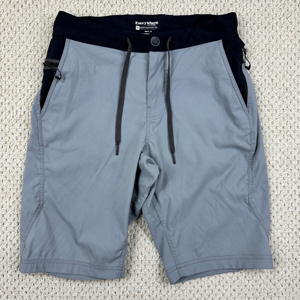 686 Shorts Mens 30 Gray Black Platform Bike Mountain Cycling Performance Stretch